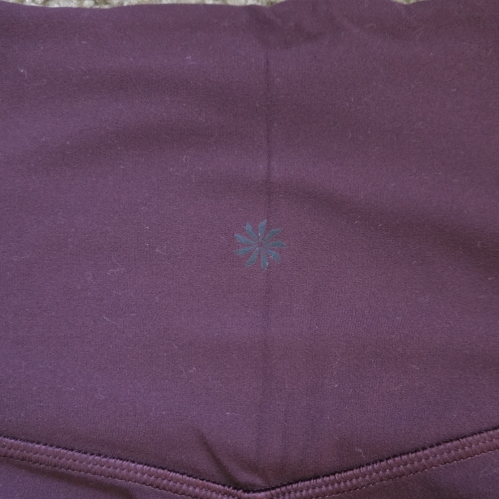 Athleta Inclination Moto Tight High Rise Burgundy Leggings Size XS - Picture 6 of 11